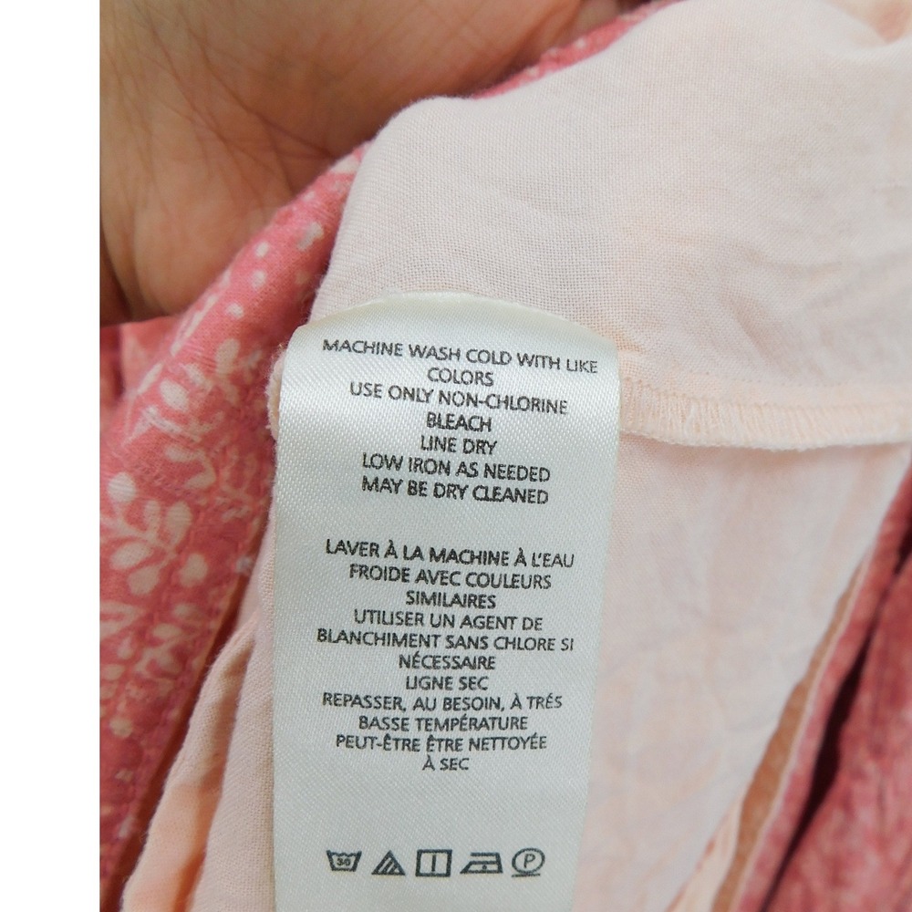 Pilcro Anthropologie Pink White Floral Puff Sleeve Babydoll Mini Dress‎ XL - Picture 6 of 7